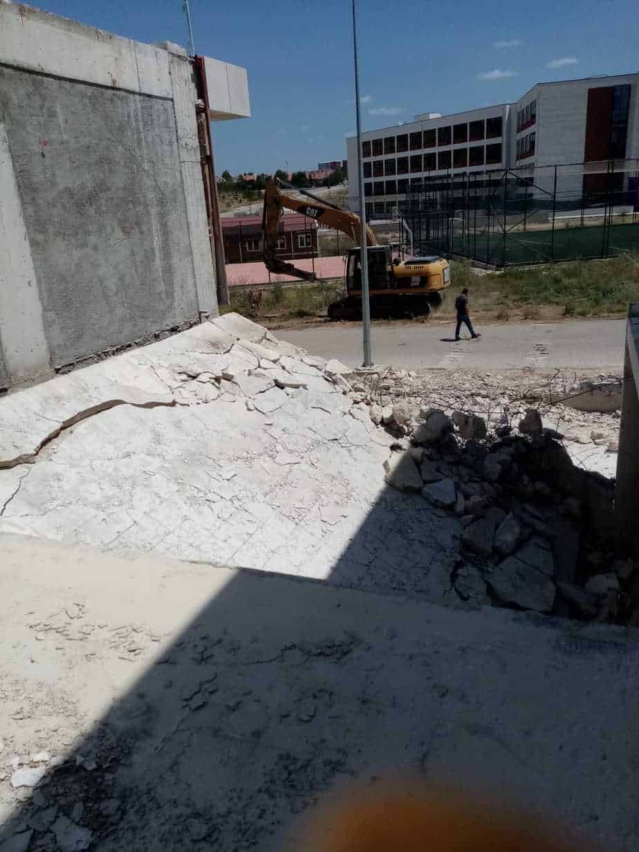 Beton yüzeyde kesim çalışması