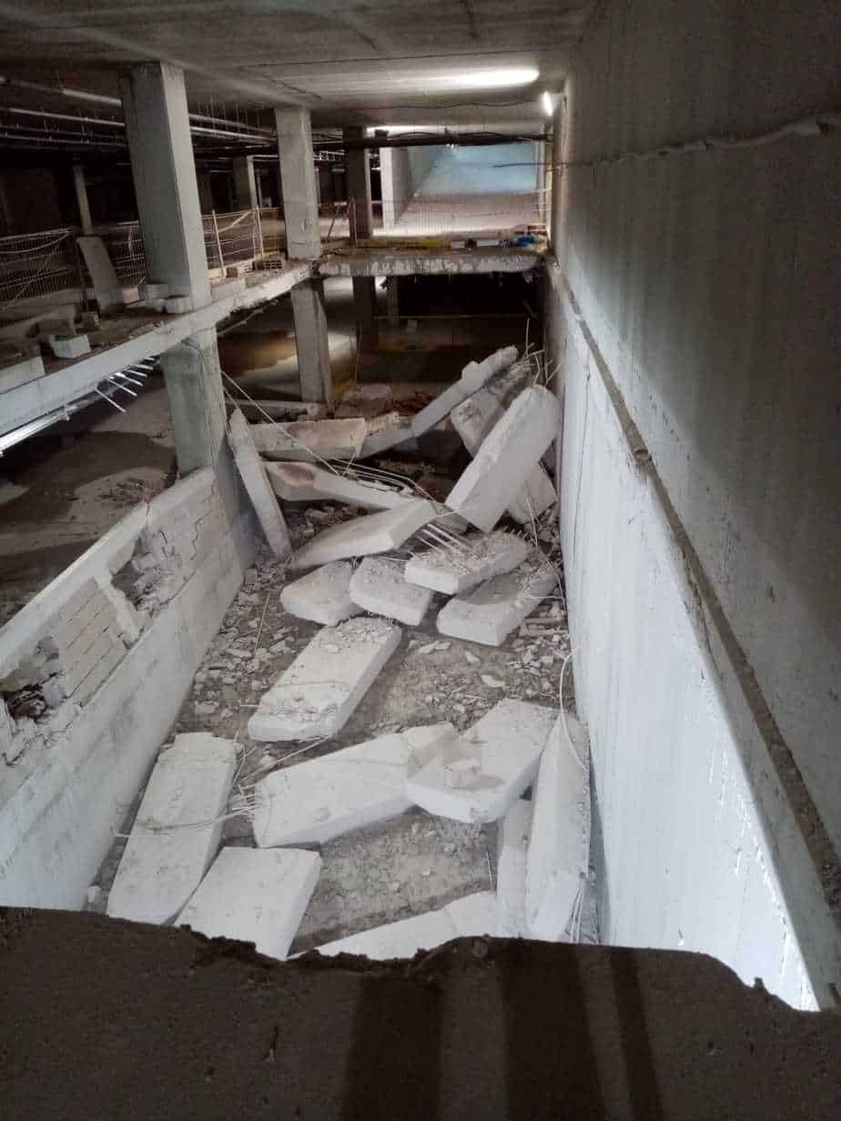 Kesilmiş beton döşeme parçaları